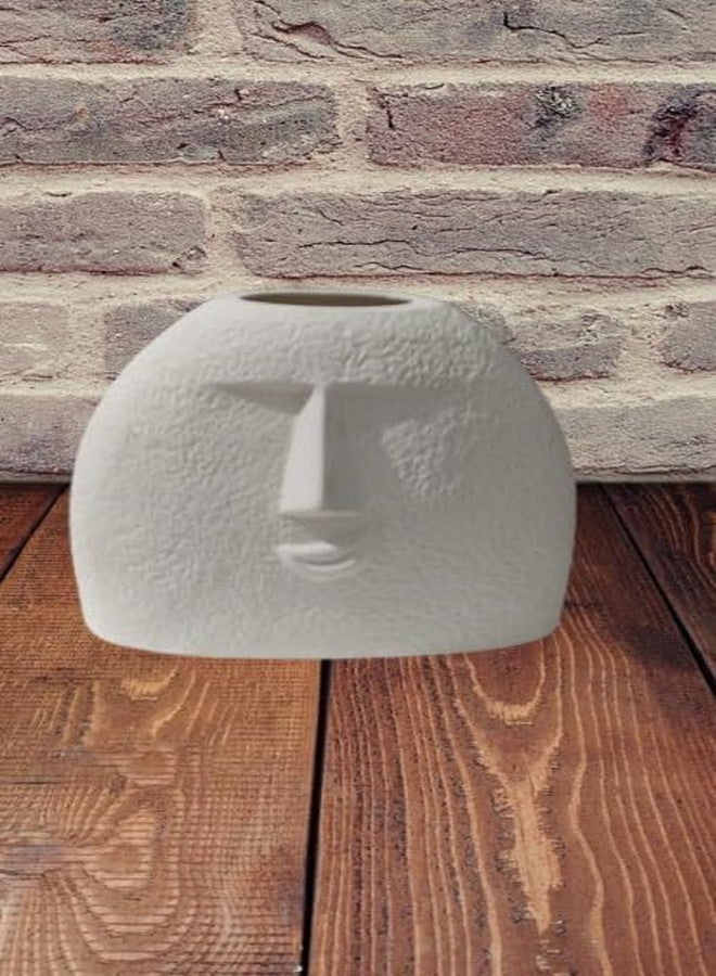 The Pot Dealer Ceramic Boho face Planter Blowing Kiss Face Vase 6 inches Ceramic Vase for Flowers Handmade Minimalist Style Modern Home Decor Table Party Living Room Office Bedroom - Image 2